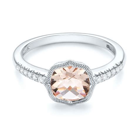 Platinum Bezel Set Morganite And Diamond Fashion Ring 104588 Seattle