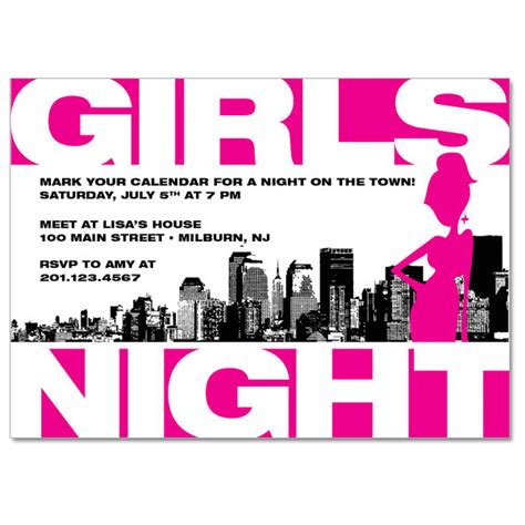 Girls Night Out Custom Invitation On Luulla