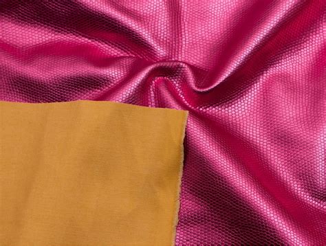 Mjtrends Snakeskin Fabric Metallic Pink