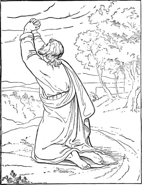 Jesus Praying In The Garden Coloring Page Coloring Pages