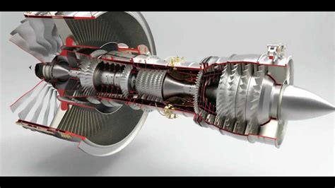 3D Model Of A Jet Engine 3 Spool Gas Turbine Engine YouTube