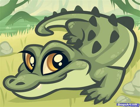 How To Draw A Baby Alligator Alligator Baby Step By Step
