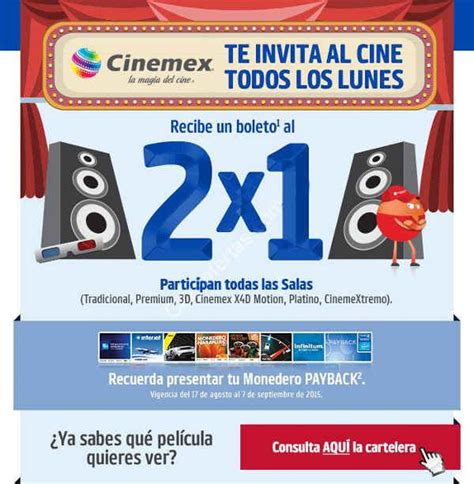 Cinemex Todos Los Lunes Presentando Monedero Payback Monedero Cinemex Presentaciones