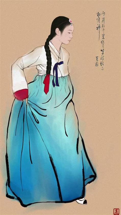 Hanbok Illustration Korean Art Korean Painting Hanbok