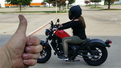 A Girls First Motorcycle Ride On Honda Rebel Cmx 500 Youtube