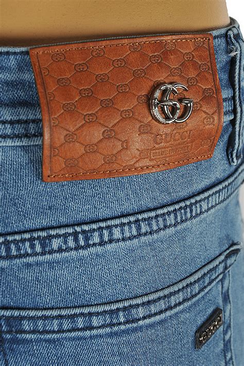 Mens Designer Clothes Gucci Mens Fitted Stretch Jeans With Snake