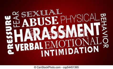 Sexual Harassment Abuse Word Collage 3d Illustration Canstock