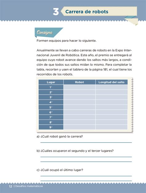 Nuevo español en marcha es un curso de español en cuatro niveles que abarca los contenidos unidad 10 la salud. Desafíos Matemáticos sexto grado 2017-2018 - Página 12 - Libros de Texto Online
