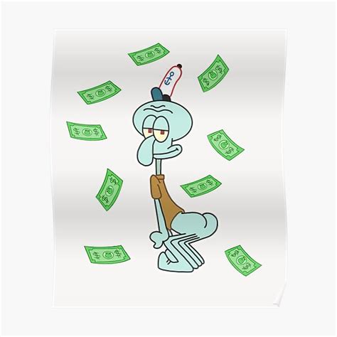 Funny Squidward Twerking Twerk Squidward Mr Krabs Dollars Poster By