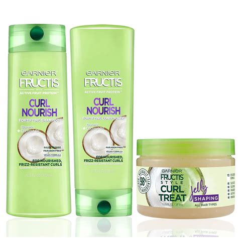 Garnier Hair Care Fructis Curl Nourish Shampoo Conditioner And Natural Styling