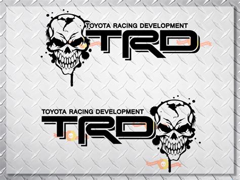 Toyota Racing Development Trd Skull 4x4 Bed Side Graphic Decals Stickers
