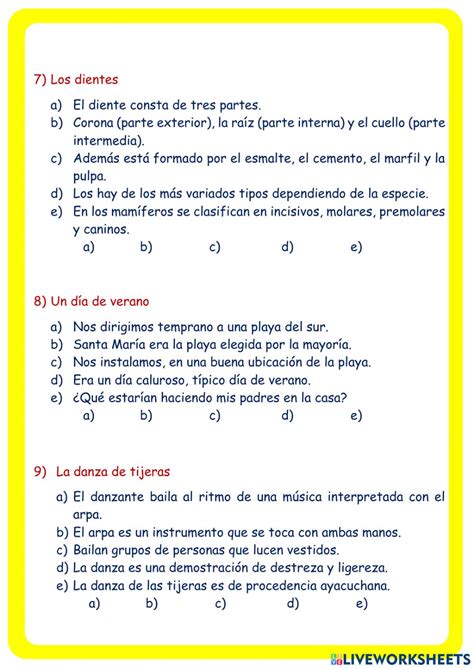 Oraciones Eliminadas Ficha De Razonamiento Verbal