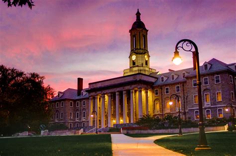 Penn State Campus Old Main At Sunset This Evening Photo Eric H