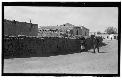 Row Of Houses And Sod Wall Isleta Pueblo Bernalillo County Nm