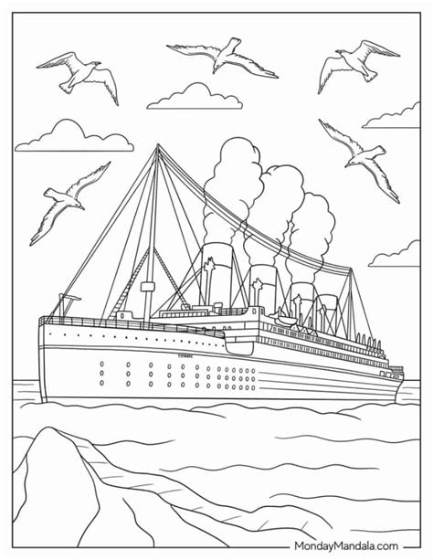 22 titanic coloring pages free pdf printables