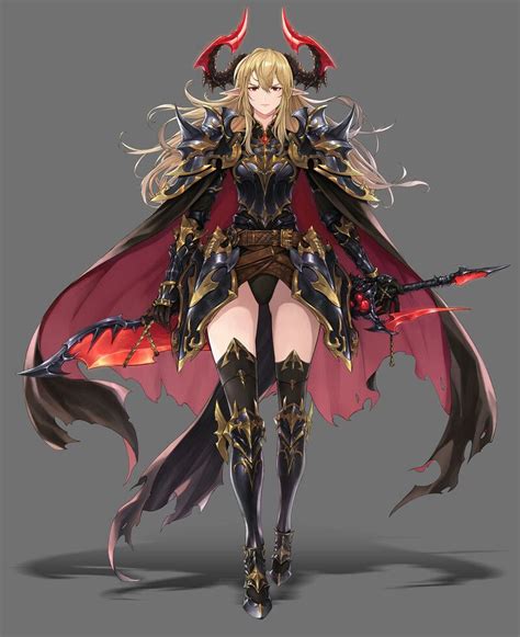 Artstation Dark Knight Sj Jung Anime Armor Female Warriors Outfit
