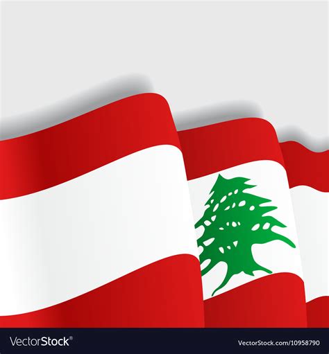 Lebanese Waving Flag Royalty Free Vector Image