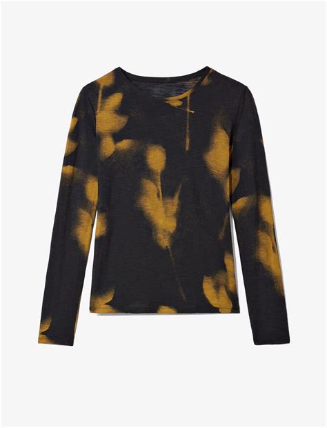 Proenza Schouler Rose Imprint Long Sleeve T Shirt Official Site