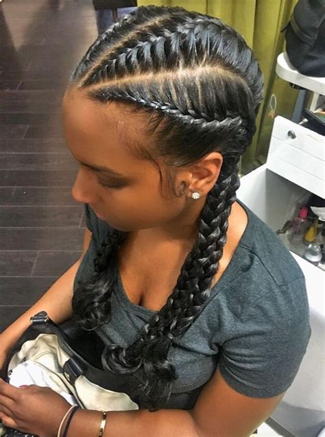 The top 4 strand brand was created first, dropping the bottom initially to incorporate with the next braid and twist below. 40+ Totally Gorgeous Ghana Braids Hairstyles - Page 2 of 2 ...