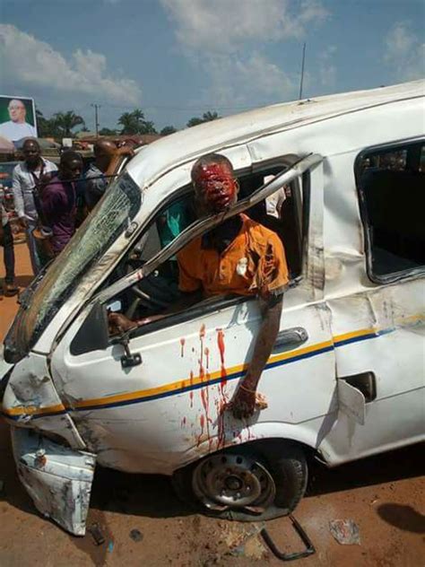Drivers Head Pops Out Of The Window After Fatal Accident In Owerri