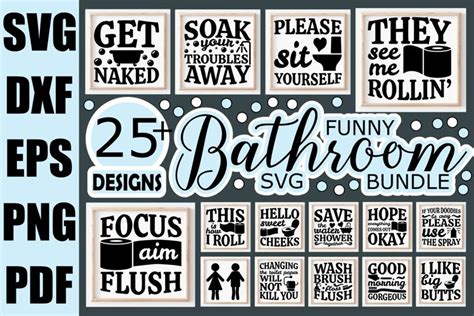 Funny Bathroom Svg Bundle Restroom Svg Files For Cricut The Best Porn