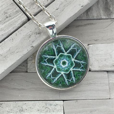 Green Pendant Necklace Abstract Pendant Necklace Etsy
