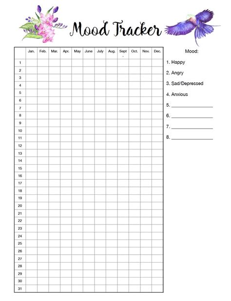 Health Printables Food Tracker Exercise Logs Mood Trackers More Health Tracker Printable