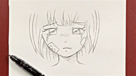 Easy Anime Drawing How To Draw Little Anime Girl Sad Anime Youtube