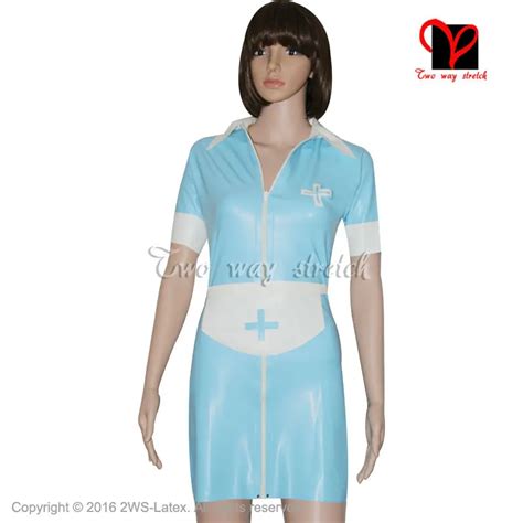 buy sexy latex nurse dress with flase apron and cross trims doctor rubber