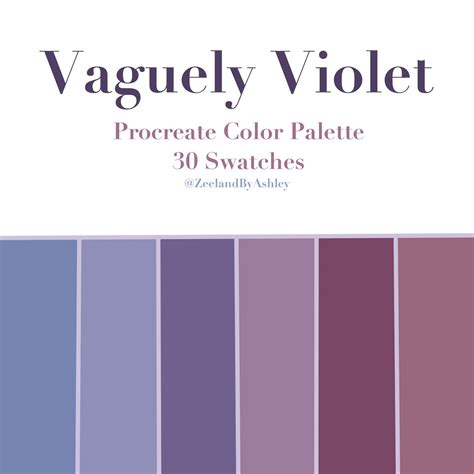 Violetpurple Procreate Color Palette 30 Swatches Instant Etsy