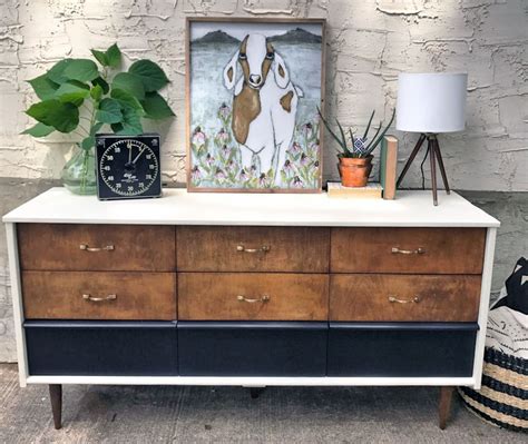 Purchase several for use in furnishing a home or setting up multiple hotel rooms for future guests. Black + White Color blocked Mid-Century Dresser | General ...