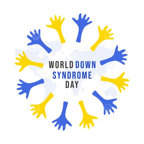 Gambar Desain Hari Dunia Down Syndrome Abstrak Dengan Ornamen Tangan
