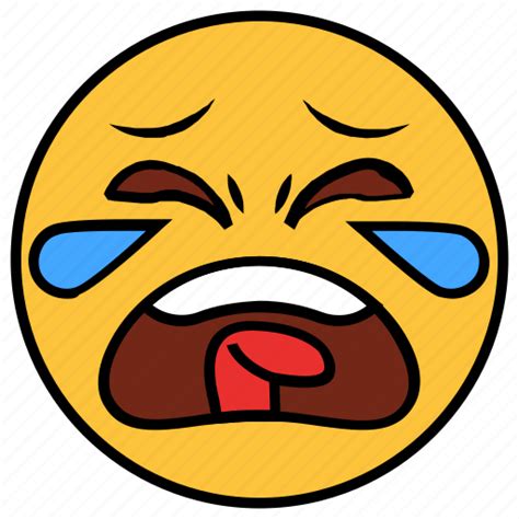 Cartoon Crying Emoji Emotion Face Sad Smiley Icon Download On
