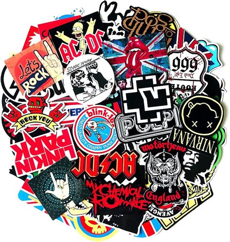 Rock Band Stickers Music Logo Heavy Metal Laptop Car Bumper Stick Vinyl