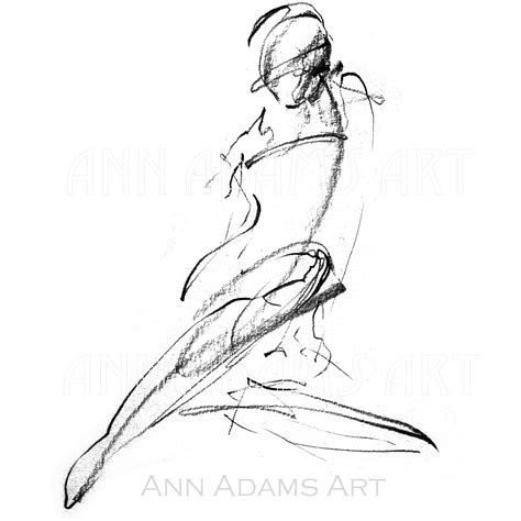 abstract art figure black and white female nude sketch drawing nude art art prints from original