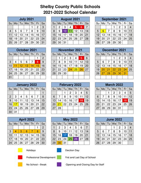 Shelby County Schools Calendar 2022 21 2023