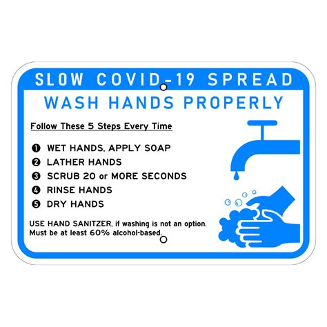 Covid 19 Wash Hands Properly Health Sign
