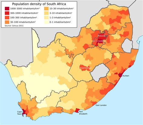 It follows the 2016 canadian census, which recorded a population of 35,151,728. Population density of South Africa, from newly-released ...