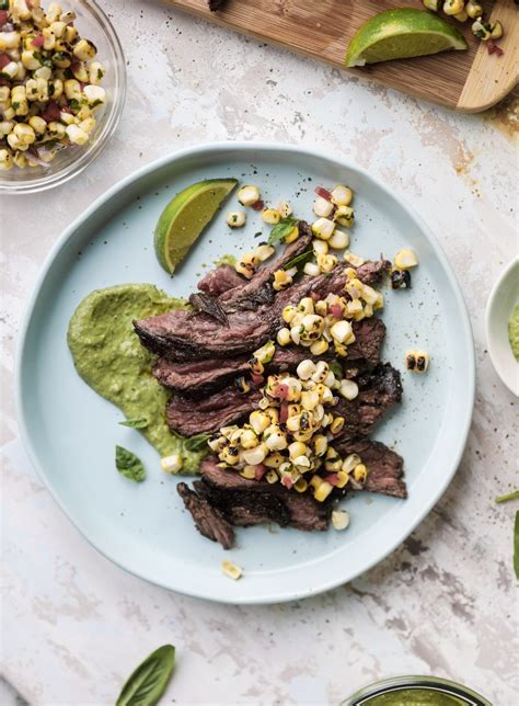 Skirt Steak Recipe Skirt Steak With Avocado Pesto And Corn Relish