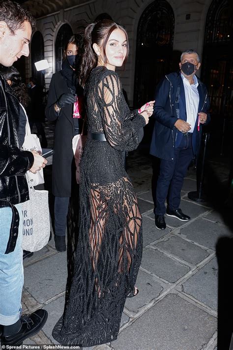 Thylane Blondeau Puts On A Leggy Display In Racy Sheer Sequinned Gown Daily Mail Online
