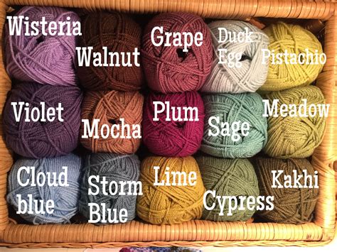 The Names Of The Colours Of The Cal Yarn Colors Yarn Color