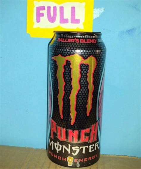 Monster Energy Drink Unleaded Full 16oz Can Rare Discontinued Sku 0614