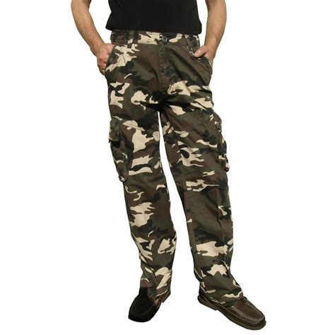 Stone Touch Jeans Mens Military Style Camoflage Cargo Pants 27c3