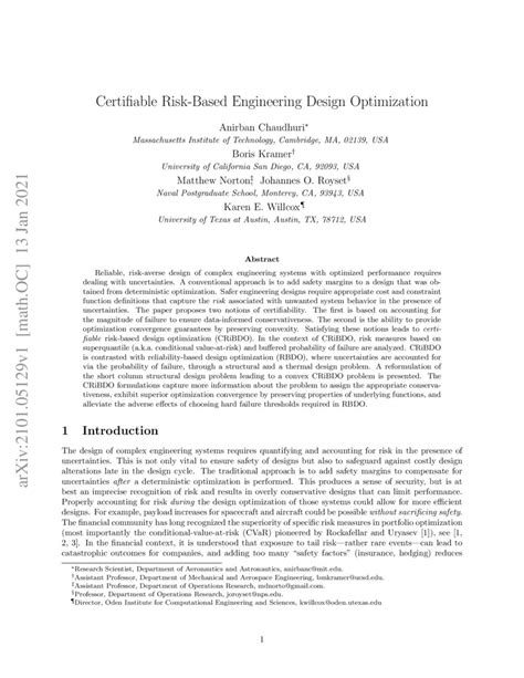 Certifiable Risk Based Engineering Design Optimization Deepai