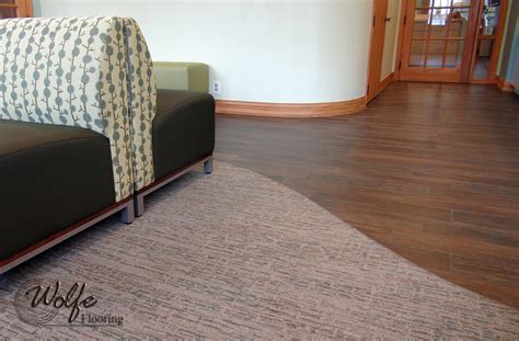 Unique carpet to tile threshold. Portfolio | Wolfe Flooring Inc.