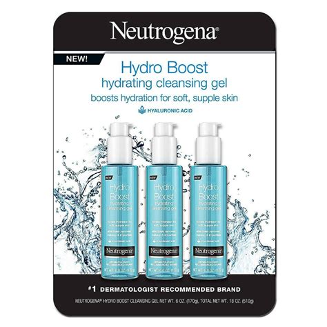 Neutrogena Hydro Boost Hydrating Cleansing Gel 6 Oz 3 Pk
