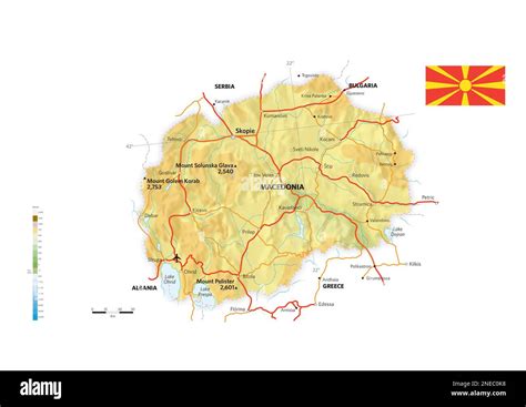 Physical And Political Map Of Macedonia Adobe Illustrator Ai