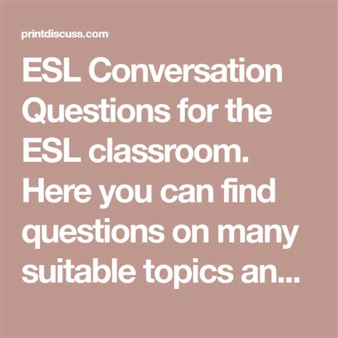 Esl Conversation Questions For The Esl Classroom Here You Can Find