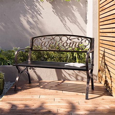 Charlton Home® Lundin Outdoor Metal Park Bench And Reviews Wayfair