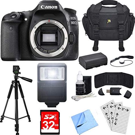 Canon 1263c004 Eos 80d 242 Mp Cmos Digital Slr Camera Body Bundle With
